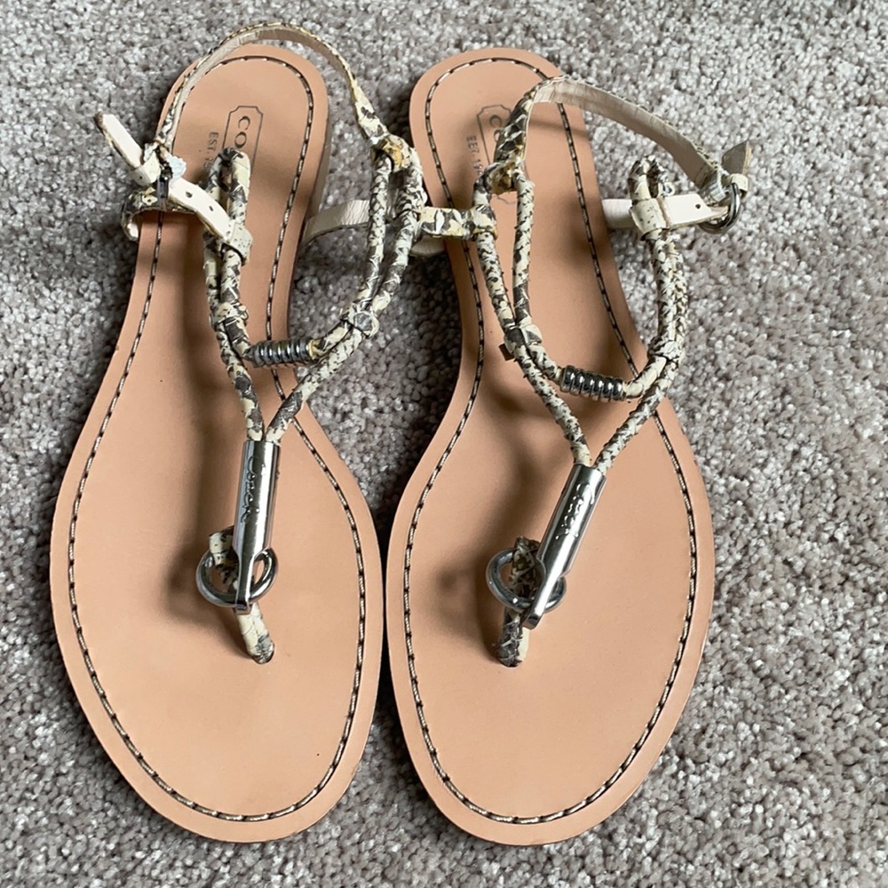 Coach snake skin sandals